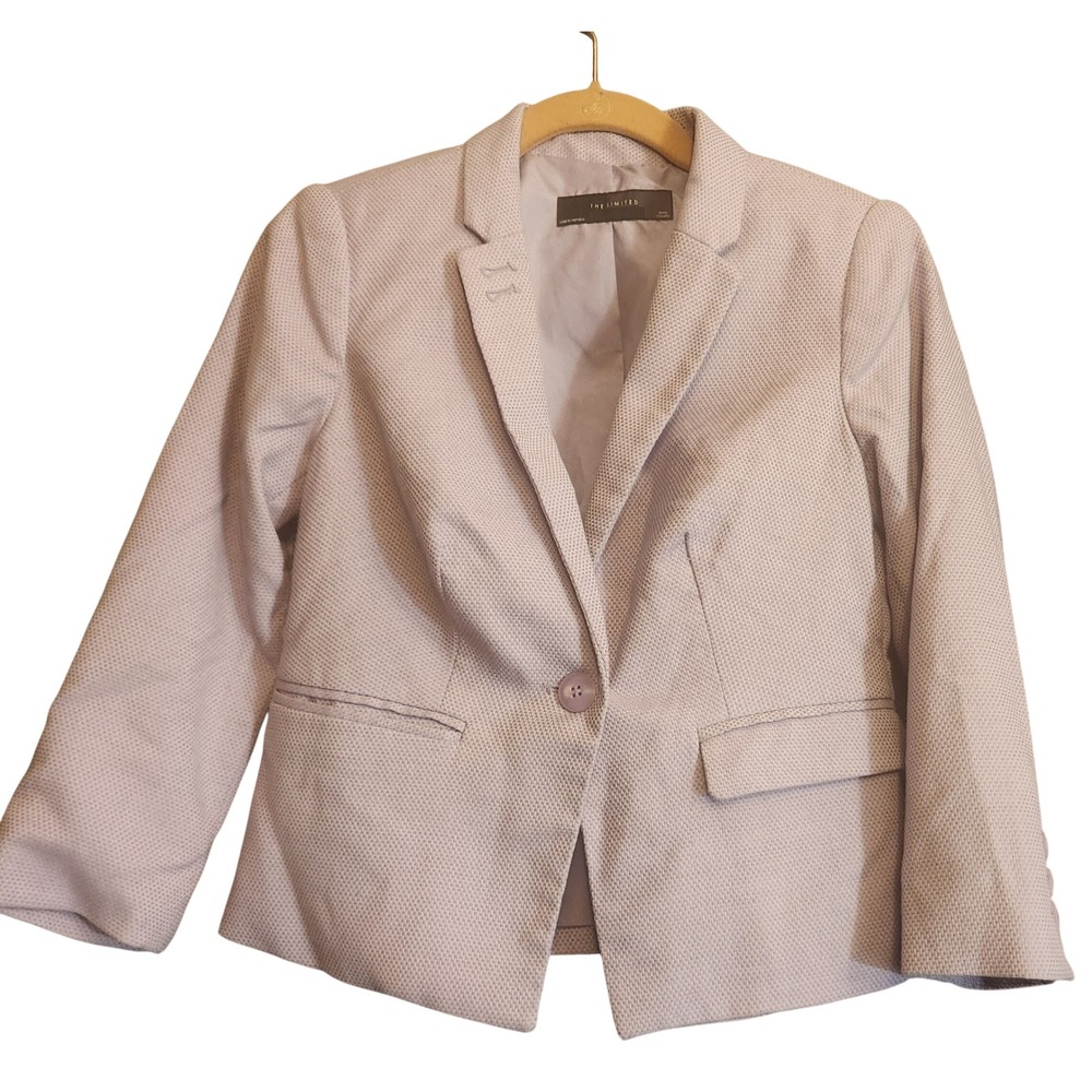 The Limited Blazer Women XS Petite Lavender Excellent Textured One Button Career